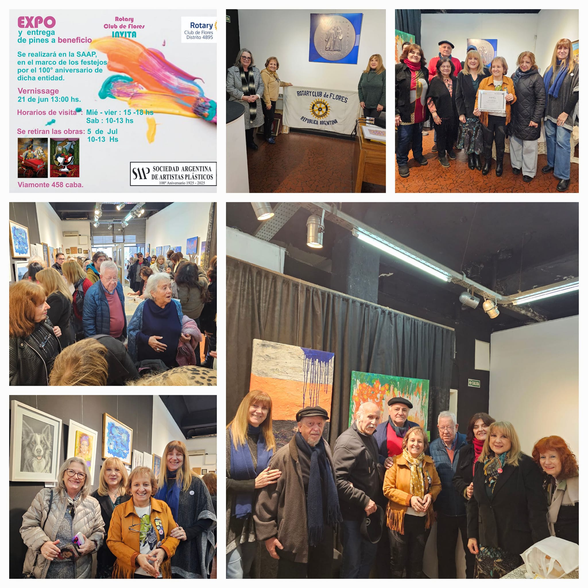 Muestra de arte y pines a beneficio en la Sociedad Argentina de Artes Plásticas